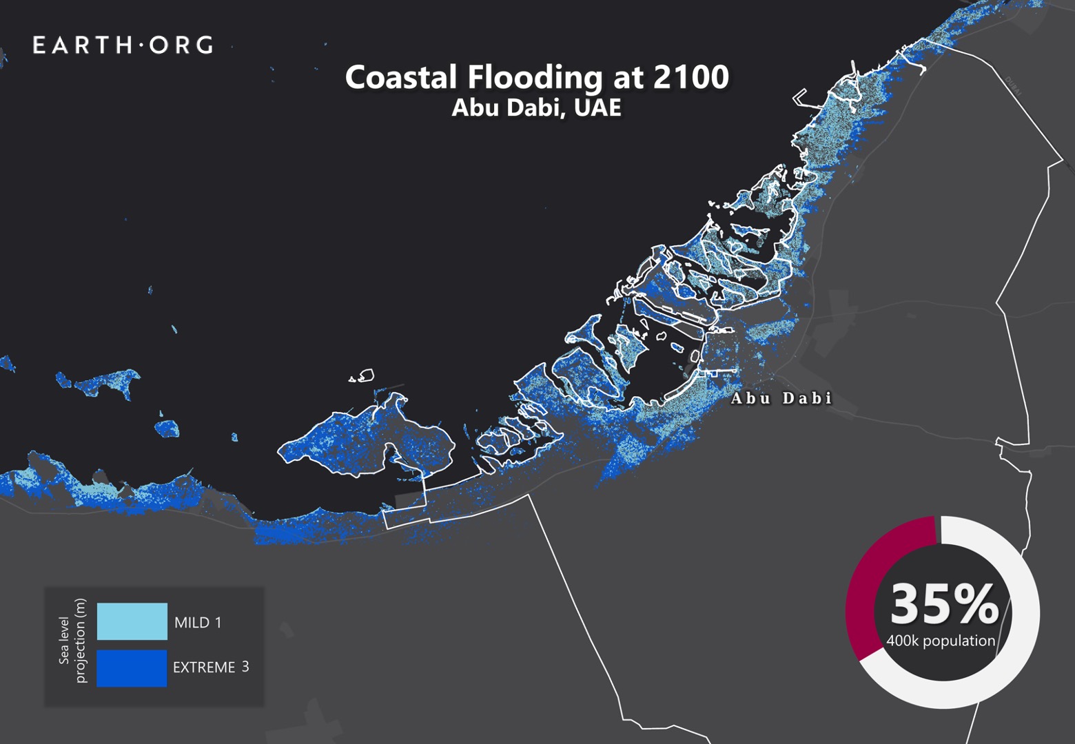 Sea Level Rise Projection Map Abu Dhabi Earth Org