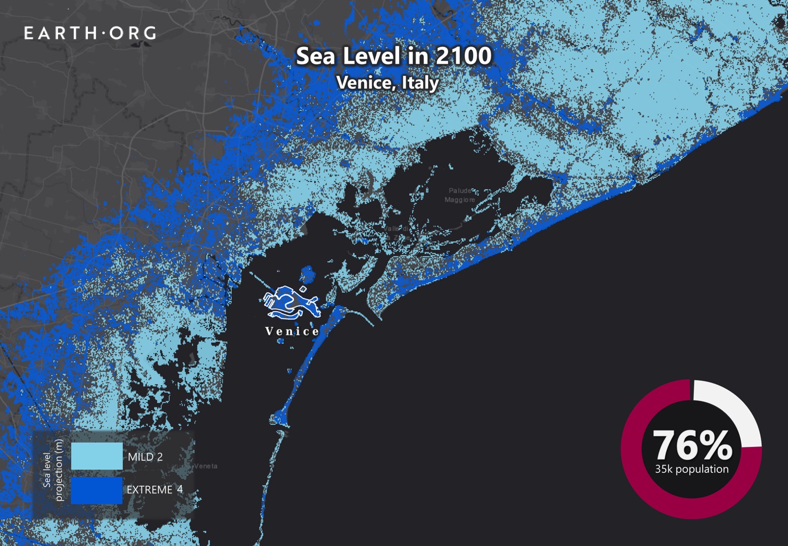 sea level rise by 2100 venice