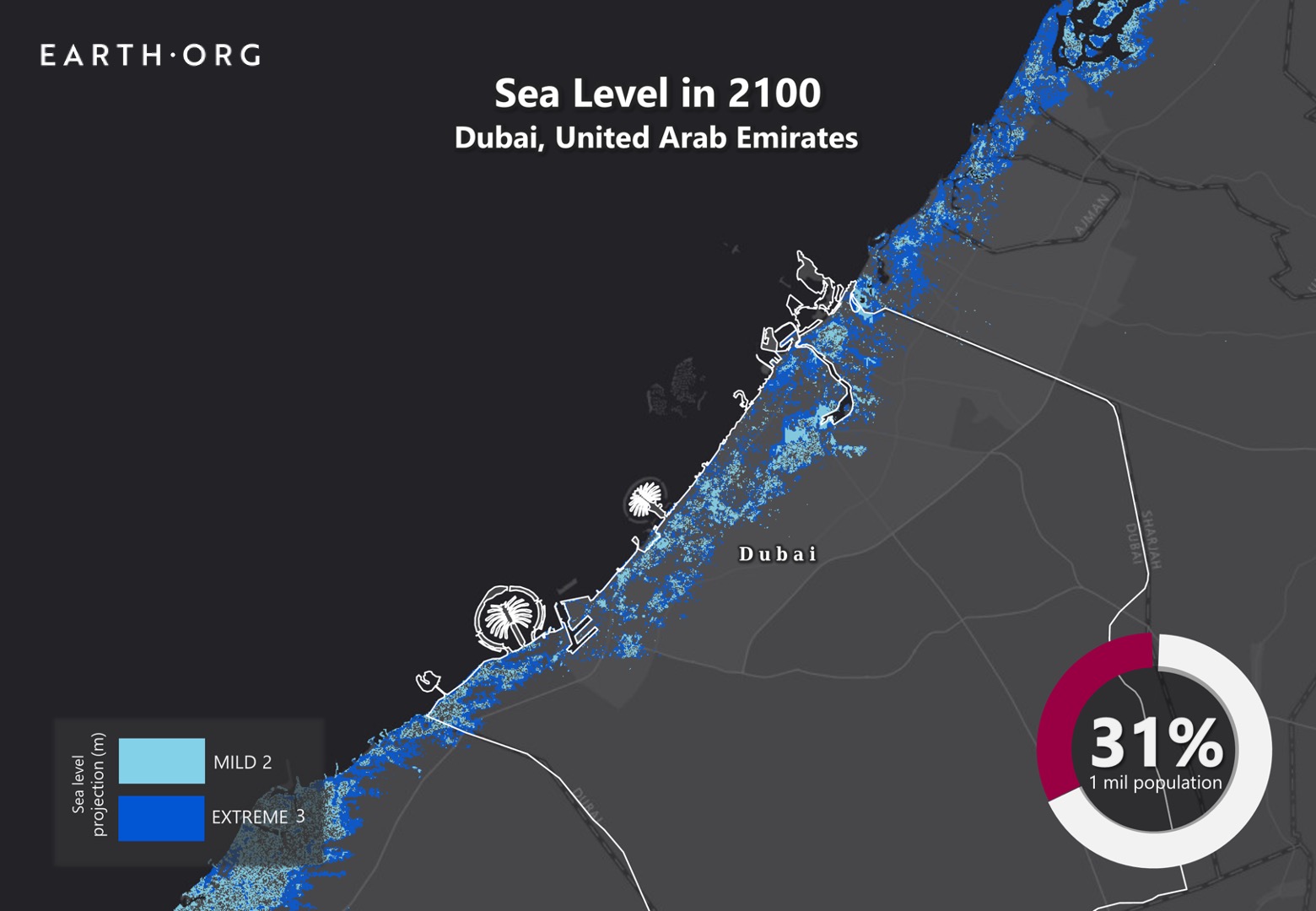 sea level rise by 2100 dubai
