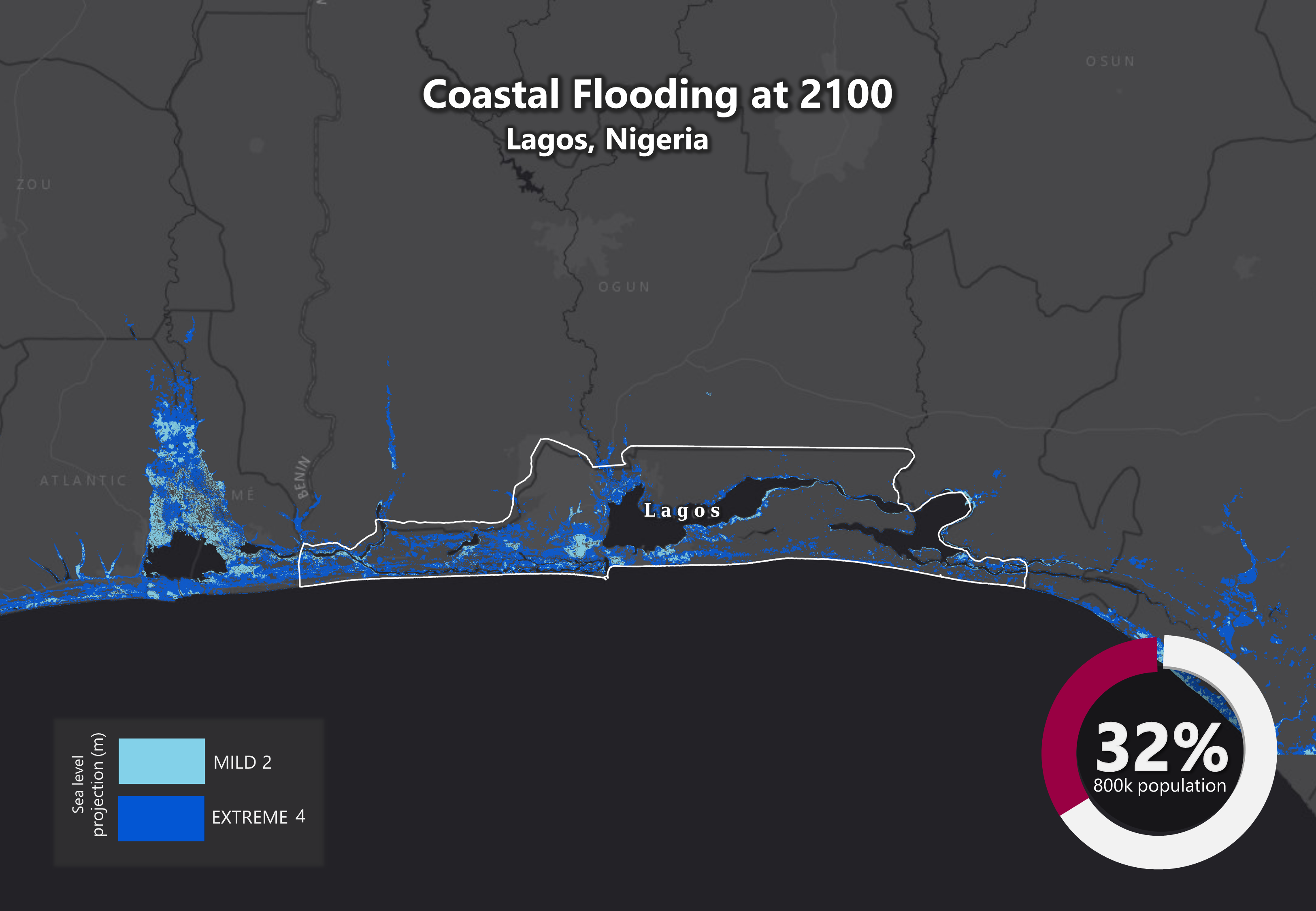 Sea Level Rise Projection Map Lagos Earth Org Past Present Future
