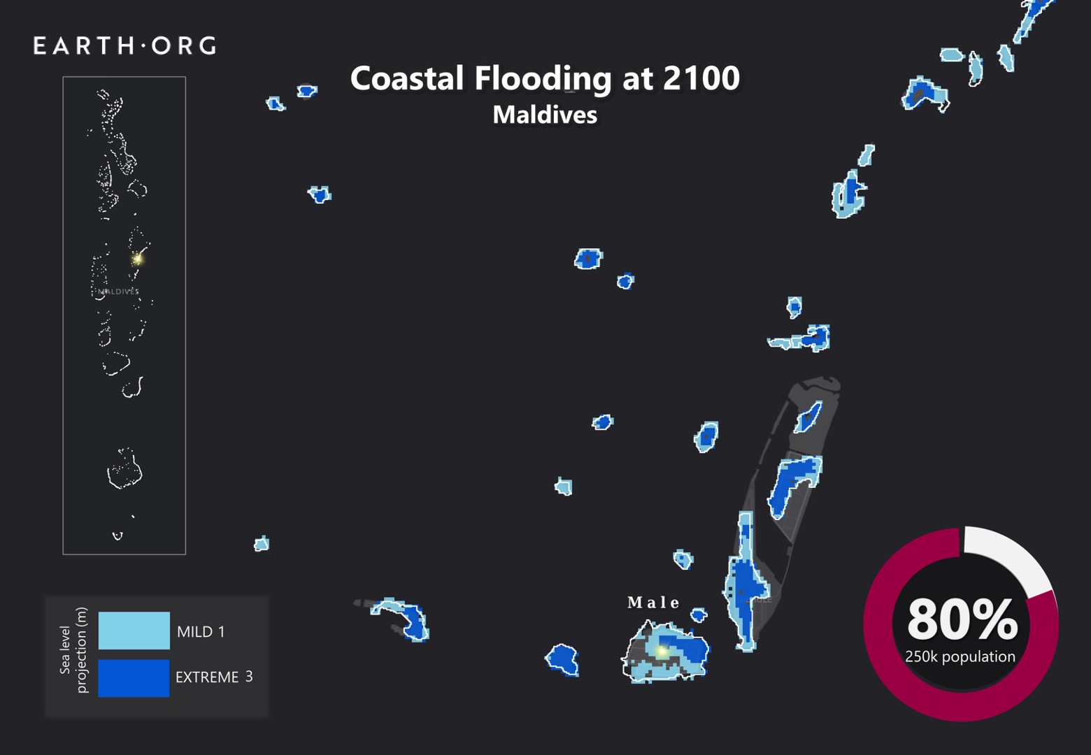 sea level rise by 2100 maldives