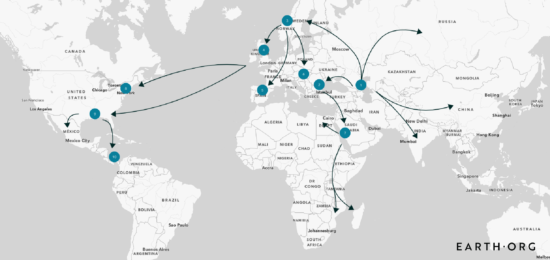 third cholera pandemic map 3