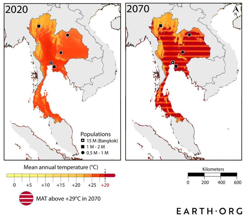 Thailand extreme temperatures 2070 too hot to live in