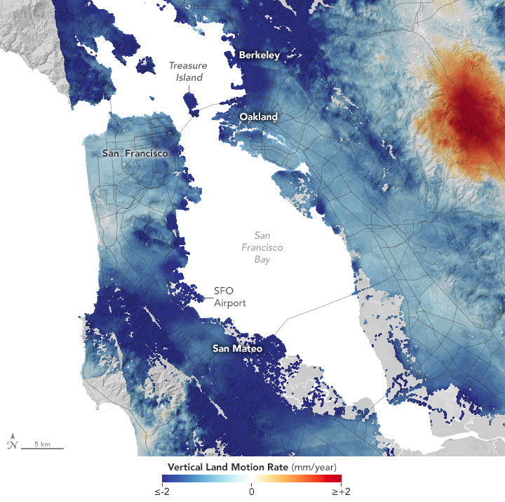 california subsidence coast sea level rise