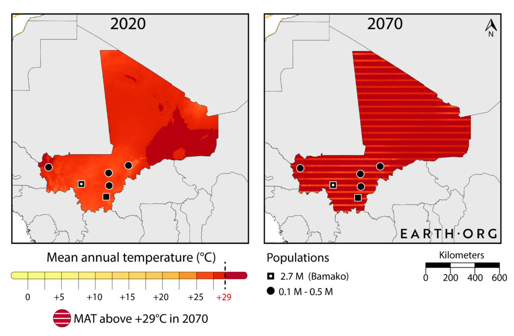Mali hot as the sahara, too hot, 2070