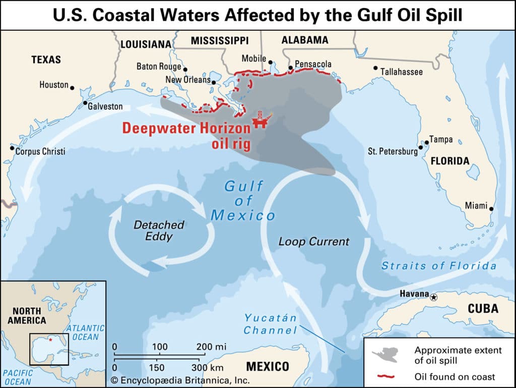 deepwater horizon oil spill map