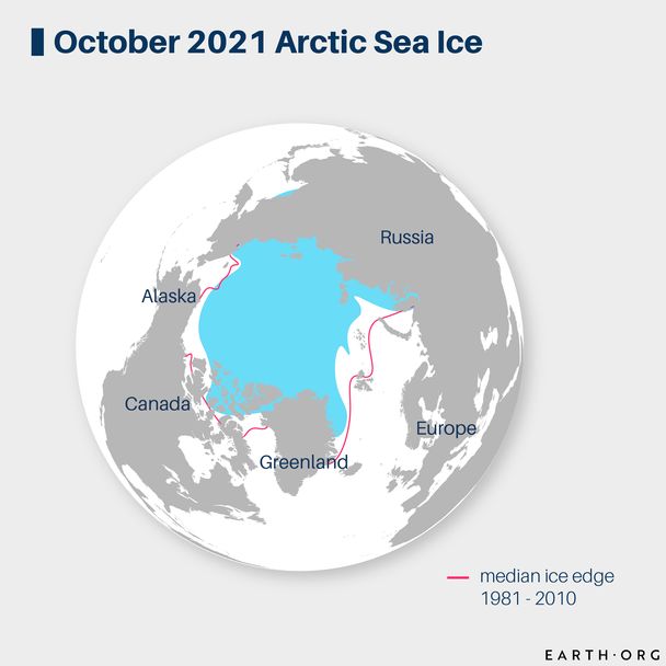arctic sea ice extent map globe earth.org