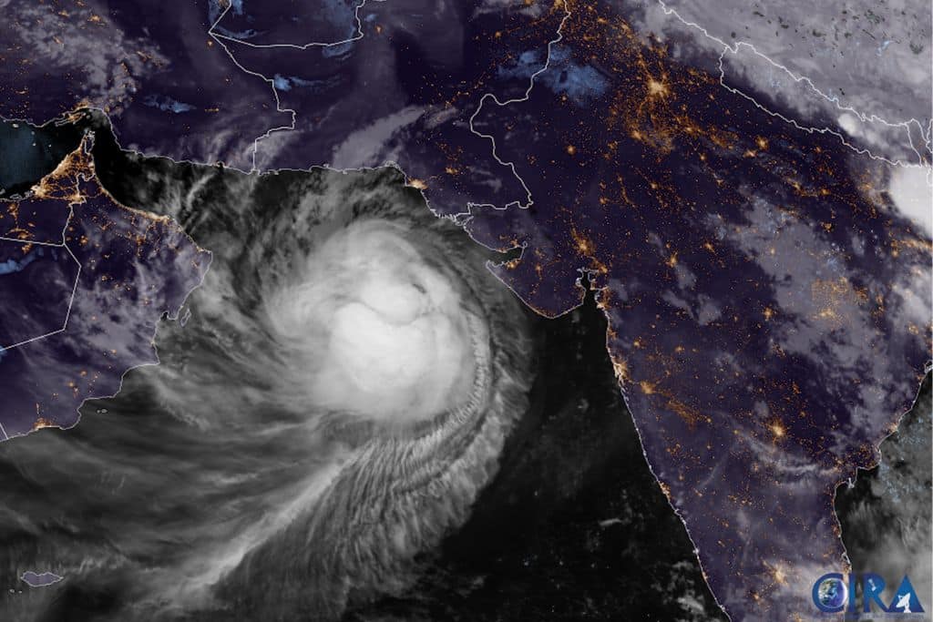 Tropical Cyclone Biparjoy slowly approaches its landfall in India and Pakistan.