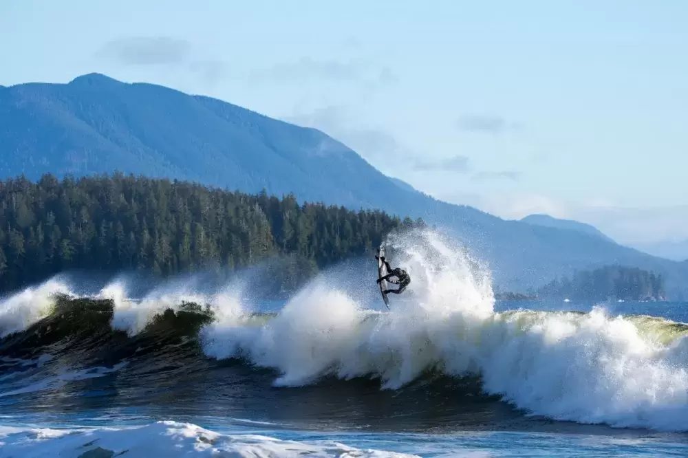 Coastal recreation and conservation; West Vancouver is a popular surf spot for adventure enthusiasts from around the world. Credit: James Martin