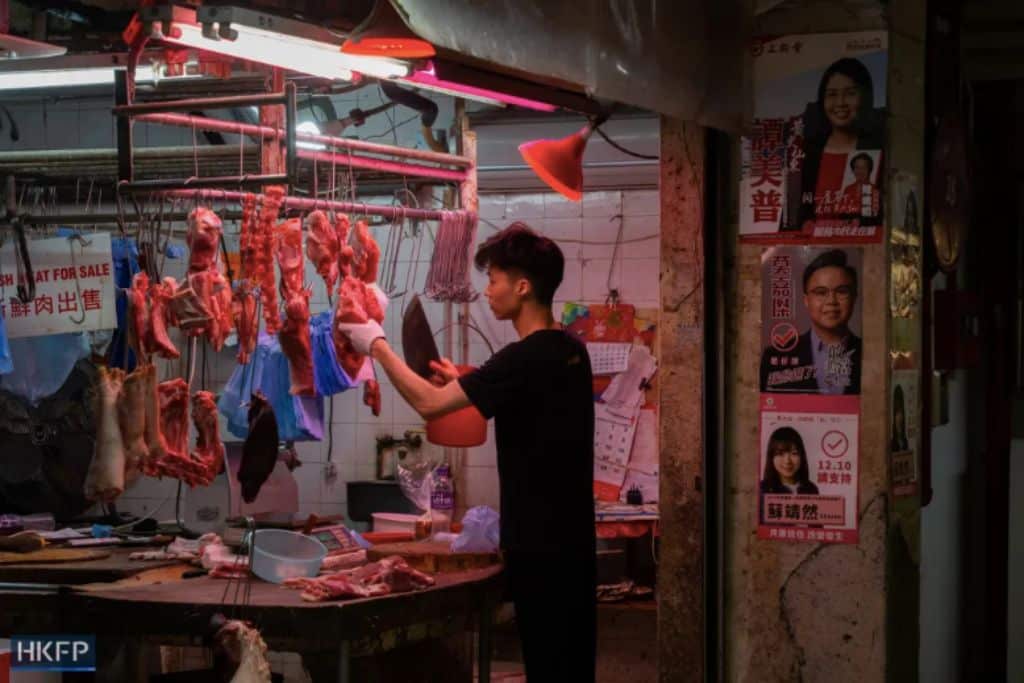 A butcher shop in Choi Hung Estate, in Hong Kong