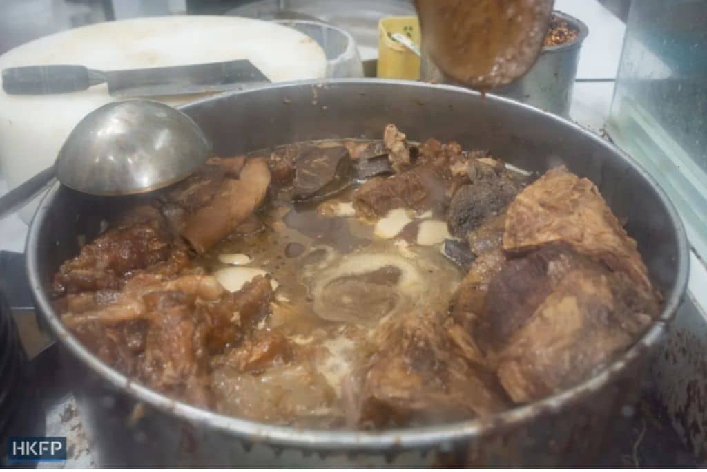 Traditional Cantonese stew of beef entrails, ngau zap, in Hong Kong