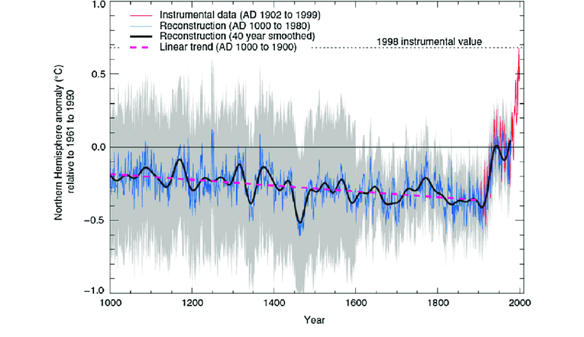 The 'Hockey stick' graph from the IPCC's third report.