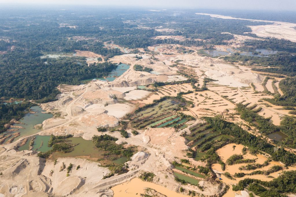 Illegal gold mining in South America