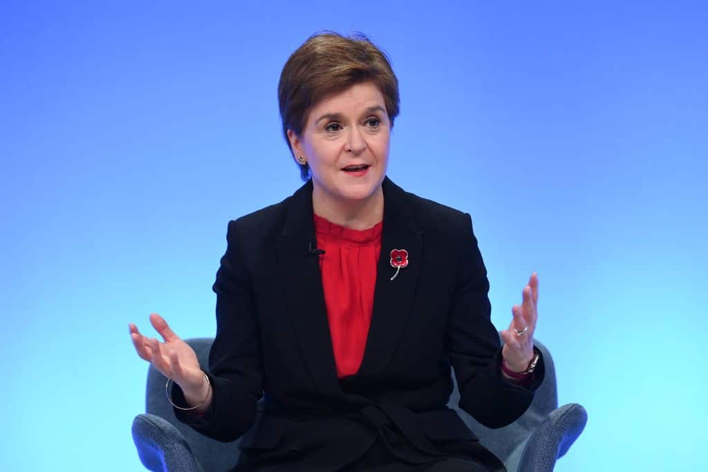 First Minister of Scotland, Nicola Sturgeon speaks during the Unifying for Change: The global youth voice event at COP26 on 5th November 2021 at the Hydro, Glasgow