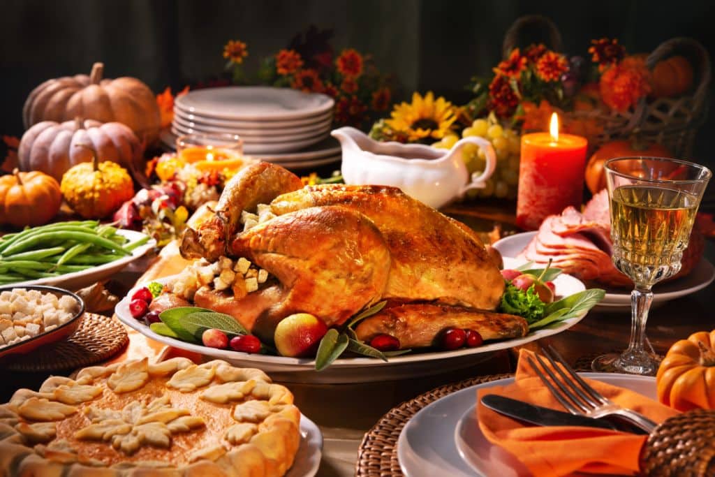 Thanksgiving meal; Turkey